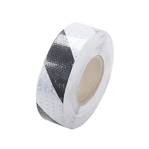 FDOSIJFOS Reflektierendes Klebeband, Warnband Hochintensives Reflektorband Selbstklebendes zur Markierung von Absperrbändern(Black White) von FDOSIJFOS