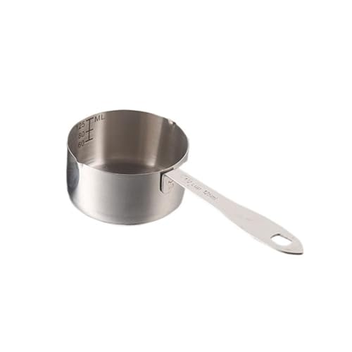 FDOSIJFOS Saucenkanne, 400 ml/600 ml/1000 ml Edelstahl Messlöffel Kleine Pfanne Kaffee(M Silver,Gold) von FDOSIJFOS