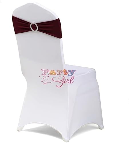 FDOSIJFOS Stuhlschleifen, Stuhlschärpen, Stuhlband Spandex Schärpe Krawatte Schleife Mit Schnalle for Stuhlhussen Event Party Event Hotel Dekoration-, 10 Stück(Black) von FDOSIJFOS
