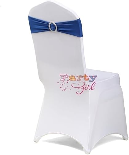 FDOSIJFOS Stuhlschleifen, Stuhlschärpen, Stuhlband Spandex Schärpe Krawatte Schleife Mit Schnalle for Stuhlhussen Event Party Event Hotel Dekoration-, 10 Stück(Blue) von FDOSIJFOS