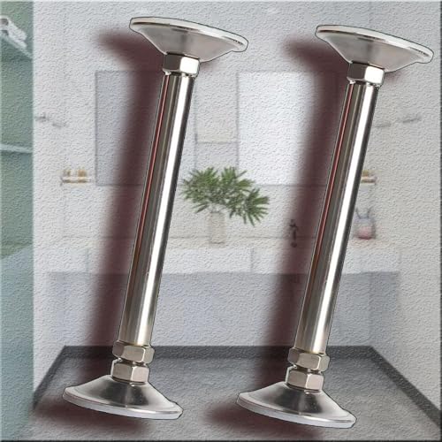FDOSIJFOS Unterbau-Spülbeckenhalterung Spülbeckenhalterungen, Unterbau-Waschbecken-Stützbeine ohne Bohren, Edelstahl-Möbelbein-Stützstangen for Badezimmerschränke(2*Height 28 40cm(11" 15.7")) von FDOSIJFOS