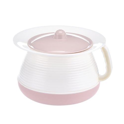 Nachttopf, Nachttopf mit Deckel, Unisex-Spucknapf, tragbare Bettpfanne, Nachttisch-Pipi-Topf, Eimer mit Griff for den Haushalt, ältere Erwachsene(Pink) von FDOSIJFOS