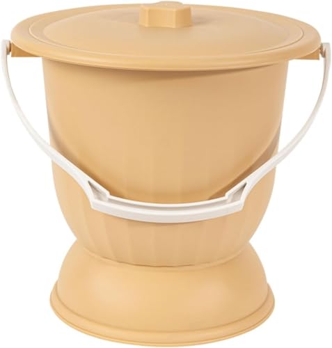 Nachttopf, Tragbarer Nachttopf mit Deckel, Spucknapf, Urineimer mit Griff, Urinal am Bett for ältere und schwangere Frauen(Yellow,27.5 * 25.8cm) von FDOSIJFOS