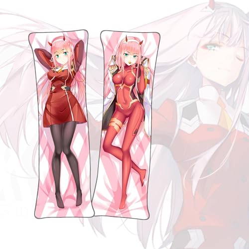 Anime Kissenbezüge Darling in The FRANXX Zero Two Anime Körper Kissenbezug Dakimakura kurzer Plüsch Stoff Überwurf Kissenbezug von FDSAD