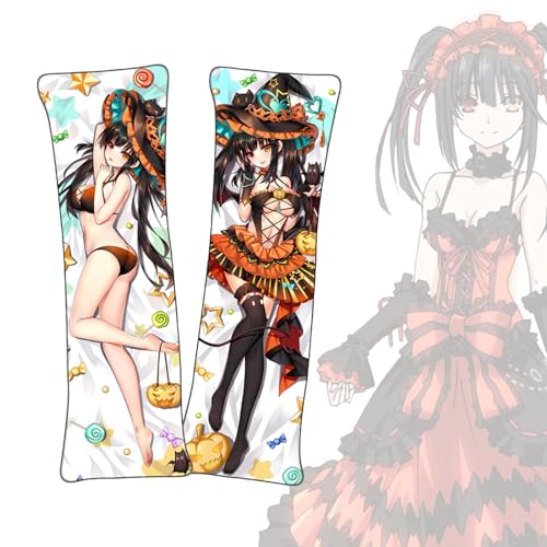 Anime Kissenbezüge Date a Live Tokisaki Kurumi Anime Körperkissenbezug Dakimakura kurzer Plüsch Stoff Überwurf Kissenbezug von FDSAD