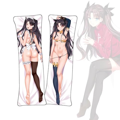 Anime Kissenbezüge Fate/Grand Order Tohsaka Rin Anime Körper Kissenbezug Dakimakura kurzer Plüsch Stoff Überwurf Kissenbezug von FDSAD
