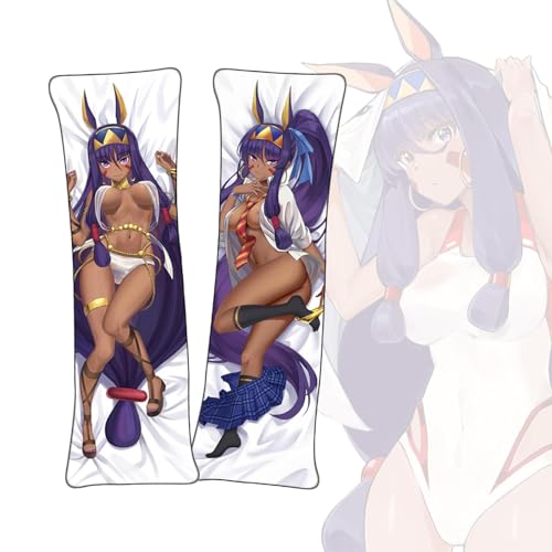 Anime Kissenbezüge Fate/Grand Order Nitocris Anime Körper Kissenbezug Dakimakura kurzer Plüsch Stoff Überwurf Kissenbezug von FDSAD