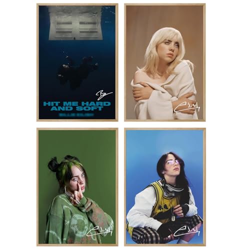 FDSFE Billie Eilish Albumcover, limitierte Auflage, Leinwandposter, Schlafzimmer-Dekor, Landschaft, Büro, Raumdekoration, Geschenk, ungerahmt, 30 x 45 cm, 4 Stück FDSFE Billie Eilish Albumcover, limitierte Auflage, Leinwandposter, Schlafzimmer-Dekor, Landschaft, Büro, Raumdekoration, Geschenk, ungerahmt, 30 x 45 cm, 4 Stück von FDSFE