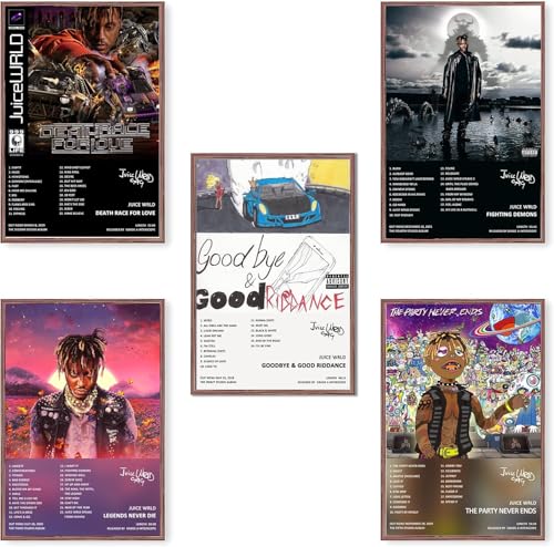 FDSFE Juice Wrld Albumcover-Poster, limitierte Auflage, 5er-Set, Schlafzimmer-Dekoration, Büro, Raumdekoration, Geschenk, ungerahmt, 30 x 45 cm FDSFE Juice Wrld Albumcover-Poster, limitierte Auflage, 5er-Set, Schlafzimmer-Dekoration, Büro, Raumdekoration, Geschenk, ungerahmt, 30 x 45 cm von FDSFE