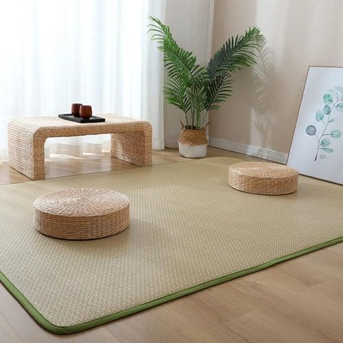 FDSGEEE Japanische Tatami-Bodenmatte, natürliches Rattan, rutschfest, atmungsaktiv, Sommer, faltbar, für den Innenbereich, für Wohnzimmer, Schlafzimmer, Krabbelspiel(Size:80 x 200 cm.,Color:hellgrün) von FDSGEEE