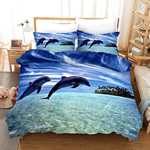 FDSGFH Bettwäsche 135x200 cm 3-teilig: Biber Delfin Bettwäsche Set mit Reißverschluss Vintage Bettbezug mit 2 Kopfkissenbezügen 80x80, Weihnachten Geschenk FDSGFH Bettwäsche 135x200 cm 3-teilig: Biber Delfin Bettwäsche Set mit Reißverschluss Vintage Bettbezug mit 2 Kopfkissenbezügen 80x80, Weihnachten Geschenk von FDSGFH