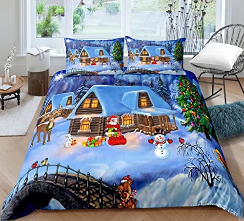 FDSGFH Bettwäsche 135x200 cm 3-teilig: Biber Weihnachtsholzhaus-Schneeszene Bettwäsche-Set mit Reißverschluss, Vintage Bettbezug mit 2 Kopfkissenbezügen 80x80, Weihnachten Geschenk FDSGFH Bettwäsche 135x200 cm 3-teilig: Biber Weihnachtsholzhaus-Schneeszene Bettwäsche-Set mit Reißverschluss, Vintage Bettbezug mit 2 Kopfkissenbezügen 80x80, Weihnachten Geschenk von FDSGFH