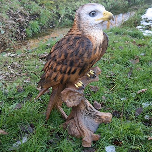 FDSt Dekofigur Adler auf Stamm Vogel Tierfigur Raubtier König Gartenfigur Greifvogel von FDSt