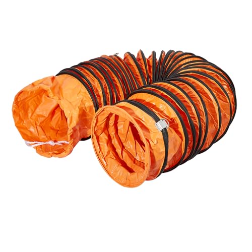 PVC Flexibler Kanalschlauch, 200mm Durchmesser 7.6m Länge HVAC Kanalschlauch Flammenhemmend für Ventilator Dienstprogramm Gebläse mit verstellbarem Seil und D-Ring, einfache Lagerung(200mmX7.6m) von FDTDUCT