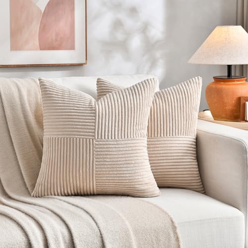 FDTERN 2er Set Khaki Beige Kordsamt Kissenbezug 65x65CM Weich Moderne Dekorative Kissenbezüge Kissenhülle Dekokissenbezug Sofakissen Dekokissen Boho Deko für Sofa Schlafzimmer Wohnzimmer Bett FDTERN 2er Set Khaki Beige Kordsamt Kissenbezug 65x65CM Weich Moderne Dekorative Kissenbezüge Kissenhülle Dekokissenbezug Sofakissen Dekokissen Boho Deko für Sofa Schlafzimmer Wohnzimmer Bett von FDTERN