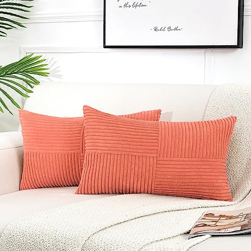 FDTERN 2er Set Korallenrot Kordsamt Kissenbezug 30x60CM Weich Moderne Dekorative Kissenbezüge Kissenhülle Dekokissenbezug Sofakissen Dekokissen Boho Deko für Sofa Schlafzimmer Wohnzimmer Balkon FDTERN 2er Set Korallenrot Kordsamt Kissenbezug 30x60CM Weich Moderne Dekorative Kissenbezüge Kissenhülle Dekokissenbezug Sofakissen Dekokissen Boho Deko für Sofa Schlafzimmer Wohnzimmer Balkon von FDTERN