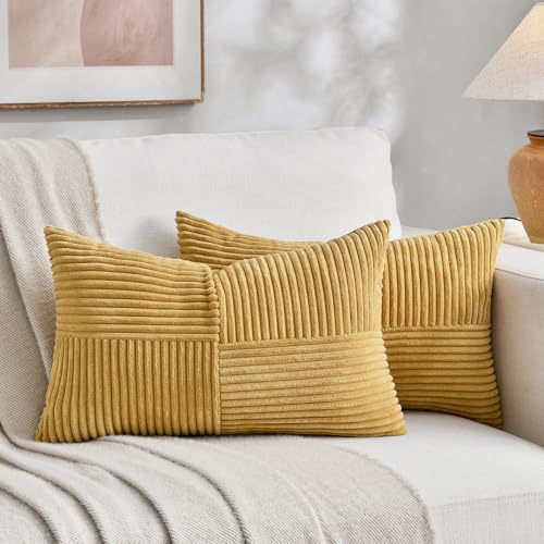 FDTERN 2er Set Kurkuma Kordsamt Kissenbezug 40x80CM Weich Moderne Dekorative Kissenbezüge Kissenhülle Dekokissenbezug Sofakissen Dekokissen Boho Herbst Deko für Sofa Schlafzimmer Wohnzimmer Bett FDTERN 2er Set Kurkuma Kordsamt Kissenbezug 40x80CM Weich Moderne Dekorative Kissenbezüge Kissenhülle Dekokissenbezug Sofakissen Dekokissen Boho Herbst Deko für Sofa Schlafzimmer Wohnzimmer Bett von FDTERN