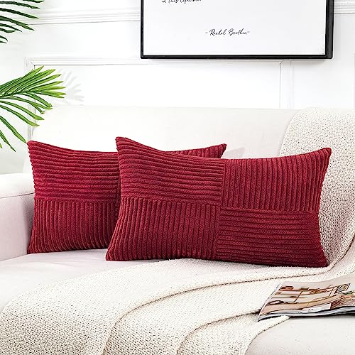 FDTERN 2er Set Weinrot Kordsamt Kissenbezug 30x60 Weich Dekorative Kissenbezüge Kissenhülle Dekokissenbezug Sofakissen Dekokissen Boho Deko für Sofa Schlafzimmer Wohnzimmer FDTERN 2er Set Weinrot Kordsamt Kissenbezug 30x60 Weich Dekorative Kissenbezüge Kissenhülle Dekokissenbezug Sofakissen Dekokissen Boho Deko für Sofa Schlafzimmer Wohnzimmer von FDTERN