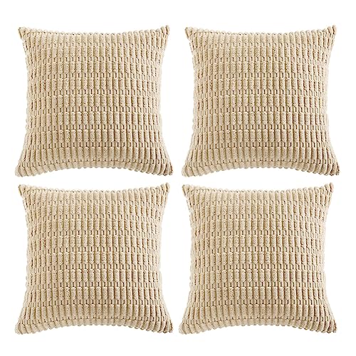 FDTERN 4er Set Boho Kissenbezug 55x55 cm Beige Einfarbig Flauschig Kissenbezüge Kordsamt Kissenhülle Dekokissenbezug Sofakissen Dekokissen Deko für Sofa Schlafzimmer Wohnzimmer Balkon FDTERN 4er Set Boho Kissenbezug 55x55 cm Beige Einfarbig Flauschig Kissenbezüge Kordsamt Kissenhülle Dekokissenbezug Sofakissen Dekokissen Deko für Sofa Schlafzimmer Wohnzimmer Balkon von FDTERN