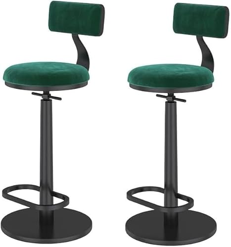 FDTMGW Barhocker Barhocker Set von 2, Counterhöhe gepolsterter Sitz, Rückenlehne Zählerhöhe Verstellbarer Schwenk (schwarz) von FDTMGW