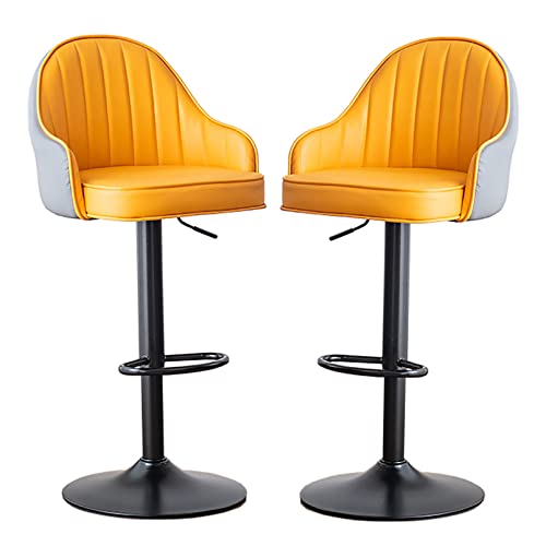 FDTMGW Barhocker Barstool Bar Stühle Counterhöhe Verstellbarer Drehhocker -Set von 2 PU -Kunstleder -Sitzschwarz Metallrahmen von FDTMGW