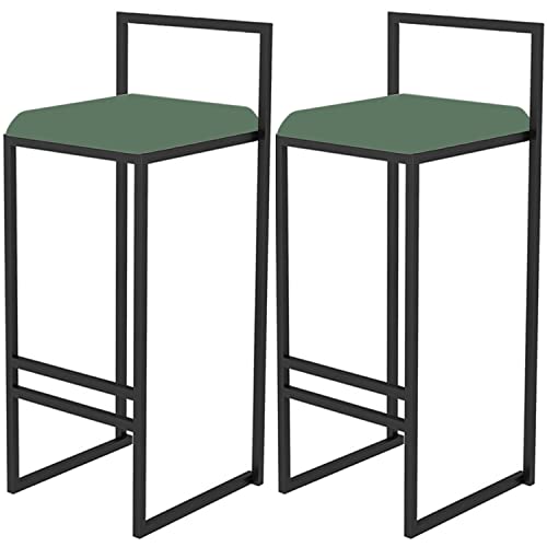 FDTMGW Barhocker -Set von 2 Counterheighocker -Stuhlpolsterstühle, Küchentheke Barhocker mit Fußstütze (grün) von FDTMGW