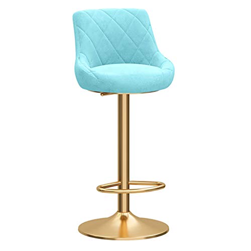 FDTMGW Barhocker Verstellbare Bar Stühle Theken Barhocker mit Rückenlehne und Fußstütze, Frühstücksfutterhocker (blau) von FDTMGW