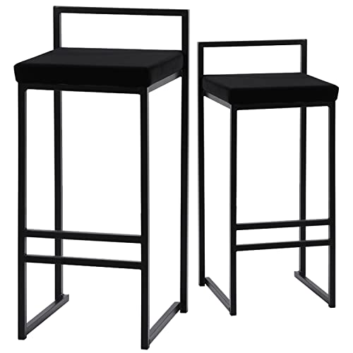 FDTMGW Counter Bar Stools Set von 2 Barstool Industrial Design Bar Stühle mit Rücken und verschiedenen Höhenpedalen (grün) von FDTMGW