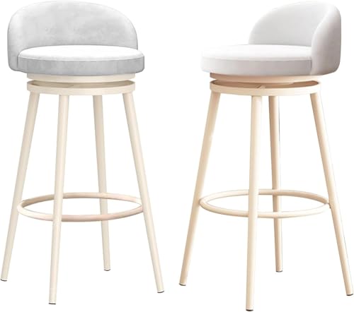 FDTMGW Counter Heighing Stools Counter Height Bar Stools Set von 2, Elegante Samtpolsterstuhlhocker mit Rücken, Moderne Kücheninselstühle für Dining Room Home Pub (Green, 75 cm) von FDTMGW