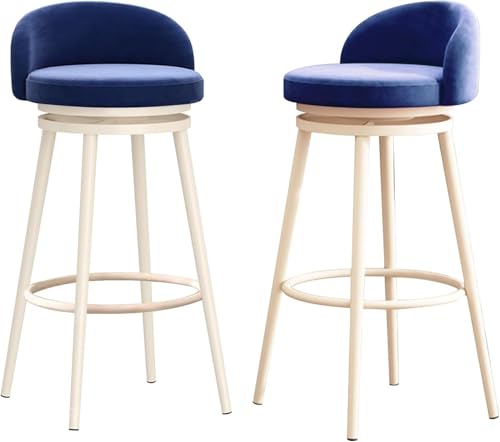 FDTMGW Counter Heighing Stools Counter Height Bar Stools Set von 2, Elegante Samtpolsterstuhlhocker mit Rücken, Moderne Kücheninselstühle für Dining Room Home Pub (Green, 75 cm) von FDTMGW