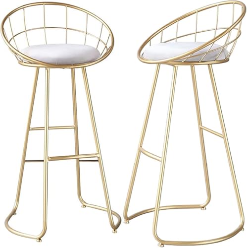 FDTMGW Counter Height Stools Bar Stools Set von 2, Moderne Velvet -Barstools mit Rücken und Fußstütze, gepolsterte Theke des Counterhochs für Küchentheke (65 cm) von FDTMGW