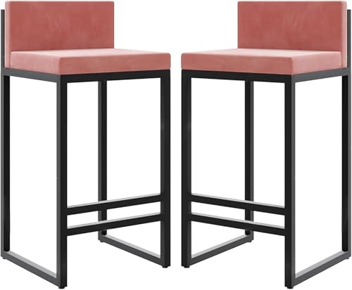 FDTMGW Counter Height Stools Counter Height Barhocker für Küchentheke Moderne Quadrat-Barhosen-Barhosenpolster-Samtinselstühle- 1PCS 75 cm Sitzhöhe (graue 2pcs, 65 cm) von FDTMGW