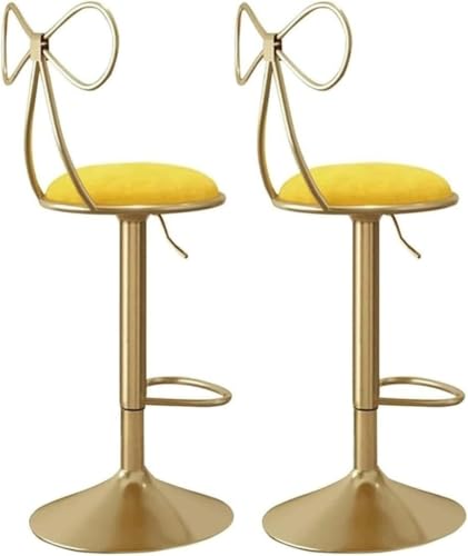 FDTMGW Frühstücksstuhl für die Küchenhöhe verstellbare Hockerstühle Set mit 2 Barhock-Schwenk Velvet 62-85 cm (grau) von FDTMGW