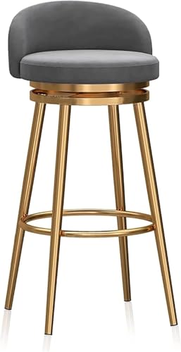 FDTMGW Graue gepolsterte Barhocker Set Counter Height Moderne gepolsterte Inselstühle Schwenkstühle mit Backs Lounge von FDTMGW