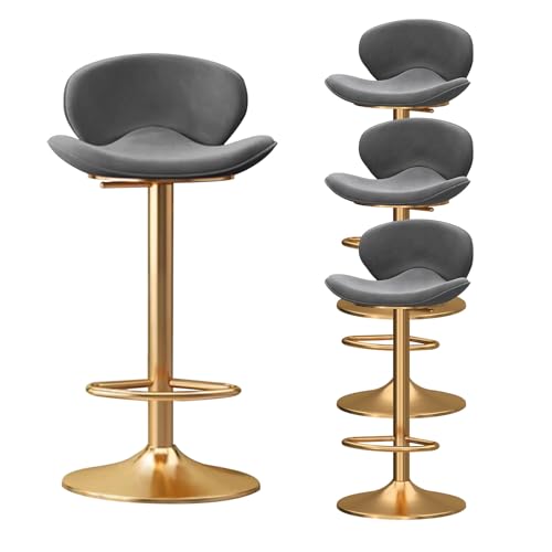 FDTMGW Moderne Stangenhocker Set von 4, einstellbare 360 ​​° -Wirmel -Velvet -Stangenhocker mit niedrigem (schwarz) von FDTMGW