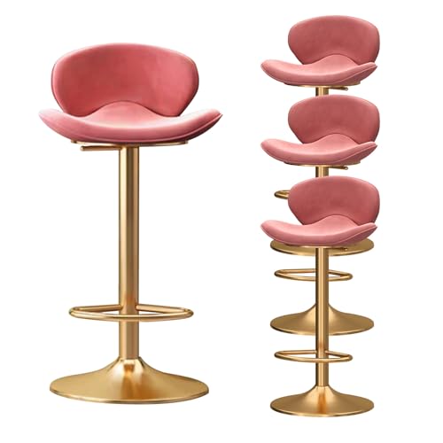 FDTMGW Moderne Stangenhocker Set von 4, einstellbare 360 ​​° -Wirmel -Velvet -Stangenhocker mit niedrigem (schwarz) von FDTMGW