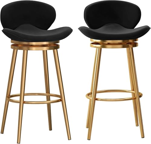 FDTMGW Stuhlhocker Schwenkstangenhocker Set aus 2 Counterhöhe Barstool, modern von FDTMGW