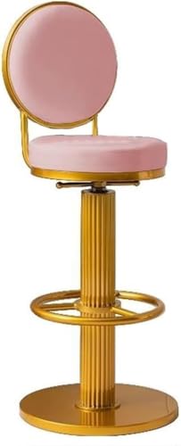 FDTMGW Thekenhocker Schwenkstangenhocker mit Rückenlehne, moderner Verstellbarer Höhenhocker (/grau,/schwarz) von FDTMGW