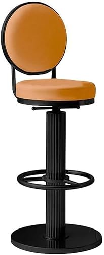 FDTMGW Thekenhocker Schwenkstangenhocker mit Rückenlehne, moderner Verstellbarer Höhenhocker (/grau,/schwarz) von FDTMGW