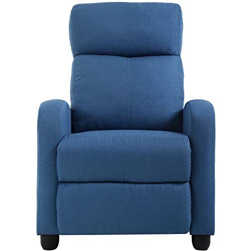 Relaxsessel für Wohnzimmer, Heimkino, Sitzgelegenheit, Einzelliegesofa, Lounge mit gepolsterter Rückenlehne, Blau von FDW