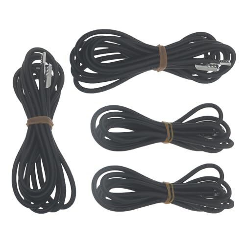 FDXGYH 1 Set Bungee-Seile, schwarz, Zero Gravity, elastische Schnüre, Terrassen-Liegestuhl, Stretch-Ersatzseil mit Metallende, für universelle Strandkörbe und Liegestühle (2 lange und 2 kurze) von FDXGYH