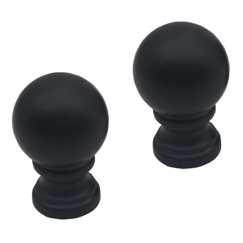 FDXGYH 2 Stück Endkappen Knauf Lampenschirm Dekorationen Kugel Endstücke für Lampenschirm Schwarz Harfe Lampe Endknopf mit 1/4-28 Zoll Sockel (27 × 41 mm) von FDXGYH