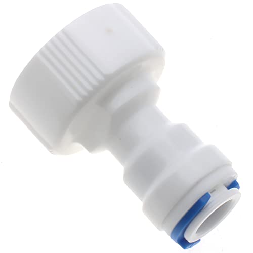 FDXGYH 2 Stück gerade NPT Gewindeadapter Kunststoff Push Fit Quick Connect weiße RO Armaturen 3/4 Zoll FNPT auf 3/8 Zoll Rohr OD Schlauchadapter für Wasserreiniger von FDXGYH