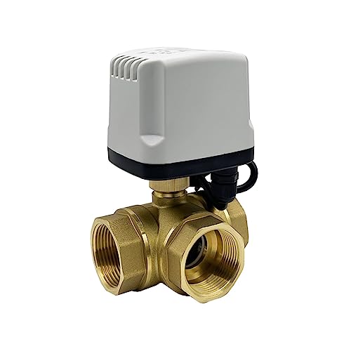 1-1/2'' 3 Way Brass Motorized Ball Valve 2-Wire Control T Type IP65 Waterproof Electric Ball Valve(24vdc-normally Closed,0.75 Inch) von FDYZCIYI