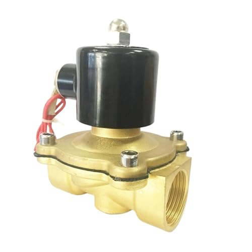 2-Wege-Kupferventil der 2W-Serie for Luft, Gas und Wasser 2W350-35 1-1/4 2W400-40 1 1/2 Zoll Messing-Magnetventil Normalerweise geschlossenes Vollmessing(DC24V,1.25 Inch) von FDYZCIYI