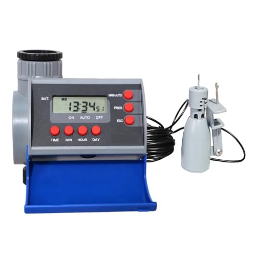 FDYZCIYI Automatischer Bewässerungstimer for den Hausgarten, digitaler Bewässerungsregler mit Magnetventil sowie Regensensor und Feuchtigkeitssensor(with Humidity Sensor) von FDYZCIYI