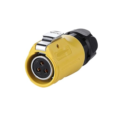 FDYZCIYI LP-20 weiblich männlich wasserdichte Luftfahrt-Steckdose 3-polig gelb umgekehrt IP68-Stecker UL(Female Plug) von FDYZCIYI