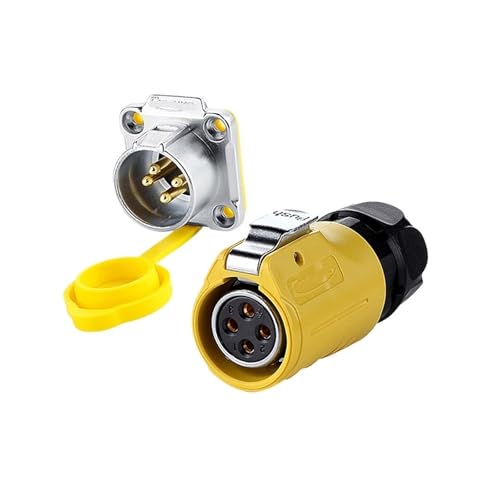 FDYZCIYI LP-20 weiblich männlich wasserdichte Luftfahrt-Steckdose 4-polig gelb umgekehrt IP68-Stecker UL(Flange Reverse Installation) von FDYZCIYI