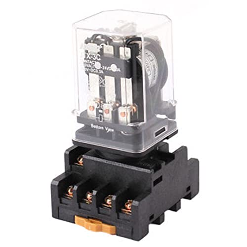 JTX-3C DC 24V Spule 11P 3PDT 3NO 3NC Leistungsrelais + Sockel von FDYZCIYI