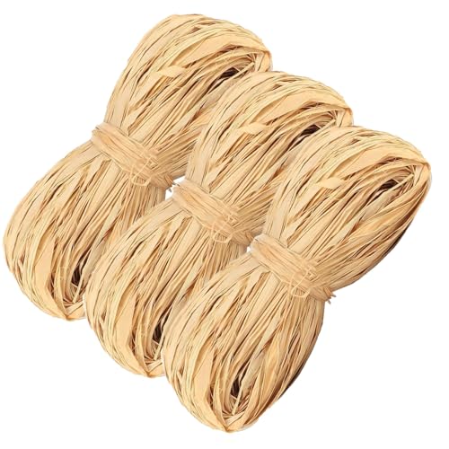 150g Bast Raffia Bastband, Bastband,3 Stück Raffia, Bast Raffia, Papierschnur Geschenkbast, Weben und Gärtnern, zum Dekorieren von Geschenkkartonagen von FEADBYT